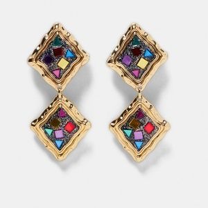 Coloured Mirror Earrings